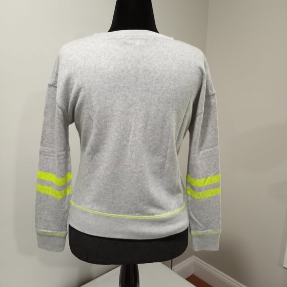 FEATHERS COTTON POLYESTER BLEND GREY & NEON 26 SWEATSHIRT WOMEN SIZE M - Picture 7 of 7